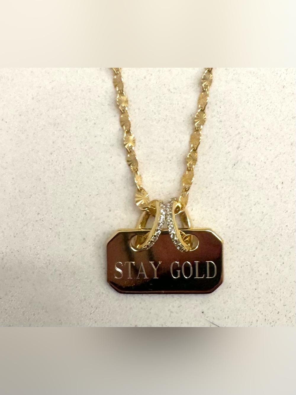 Melanie Auld Stella Chain with Engraved pave pendant